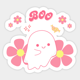 Cute Pink Boo Sticker